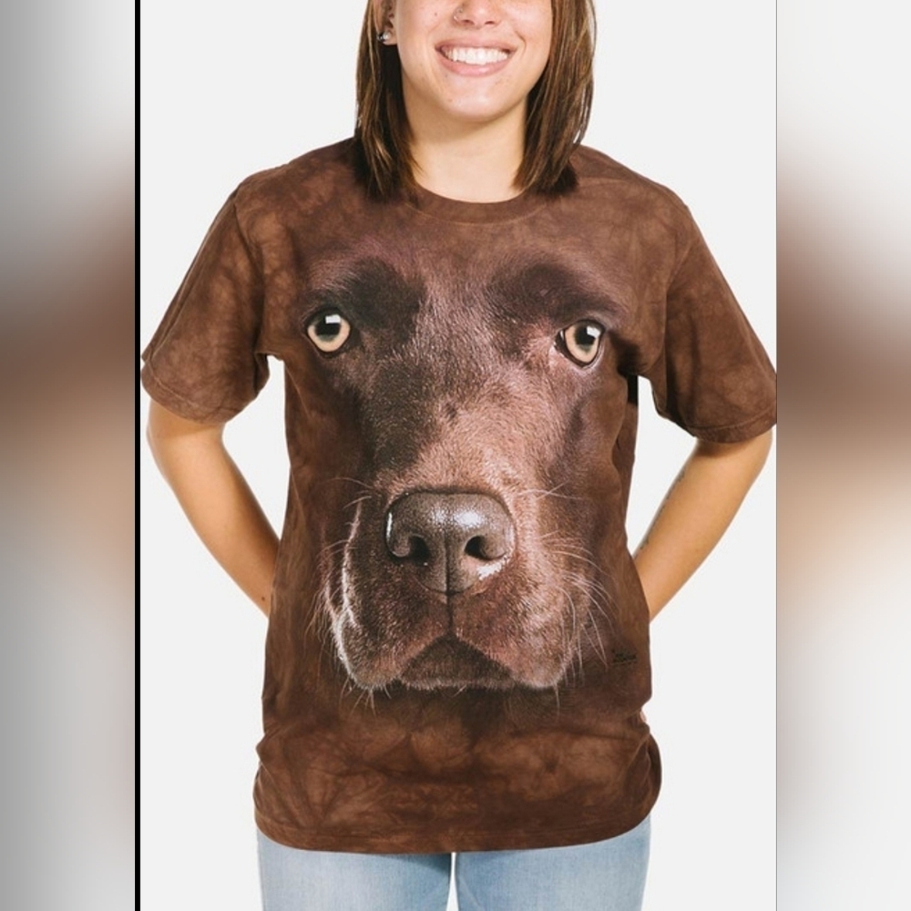 The Mountain Made in USA Cotton Chocolate Lab Shirt Unisex XL 96926​​​​